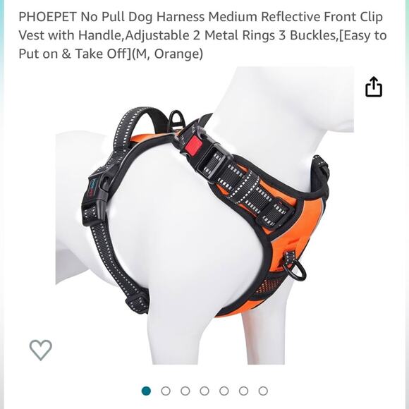 Phoepet Orange No Pull Harness size Medium Easy On and Off - Picture 4 of 8